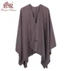 2021 Nueva moda Cashmere Invierno Mujeres Poncho Bufandas Mujeres Sólido Mantón Cabo Foulard Femme Pashmina Mujer Bufanda Mujer Sjaal Q0828