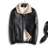 Мужские куртки мужская высококачественная кожаная куртка 2022 Осенний зимний отдых Мотоцикл PU Plus Velvet Tover для мужчин