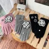 Cinq doigts gants hiver pour marque classique camélia écran tactile femme mitaines épaisses gant de conduite