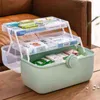 Portable First Aid Kit Storage Box 3 Tiers Plastic High Capacity Family Emergency Kit Box Organizer with Handle Medicine Chest 211112