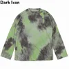 Tie Dyeing T-shirt Manica lunga Uomo Donna Girocollo Allentato Relax Magliette T-shirt in cotone Abbigliamento streetwear 210603