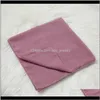 Wraps Hats, Scarves & Gloves Fashion Aessories115*115Cm Square Hijabs Big Size Plain Shawl Scarf High Quality Viscose Eyelash Cotton Drop Del