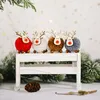 Julekorationer 4st/Lot Tree Ornaments Multi Color Deer Pendant för 2021 Noel Xmas Kids Crafts Party Supply