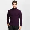 Winter Men's Pullover Sweater Korean Style Solid Color Slim Turtleneck Wool Knit Black Blue Mens Clothing Vetement Homme 210604