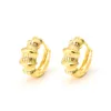 Boucles d'oreilles créoles rondes en bambou brillant en or fin massif jaune 18 carats GF