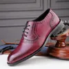 Chaussures habillées de luxe hommes en cuir véritable richelieu sculpture Oxfords bout carré formel fête de mariage bureau d'affaires