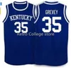 35 Kevin Grevey Kentucky Wildcatsバスケットボールジャージの刺繍縫い付けられたパーソナライズされたカスタム任意のサイズと名前