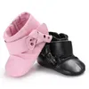Hiver chaud bébé fille Pu cuir chaussures à lacets doux fourrure chaussures Prewalker marche enfant en bas âge bébé garçons chaussures bottes d'hiver pour bébé G1023