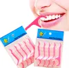 25 stks / set Tandenstoker Oral Care Ultra-Fine Dental Floss Stick Family Pack Dunne platte draadlijn Onafhankelijke draagbare verpakking,