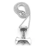 Norse Viking Hammer Amulet Pendant Necklace Stainless Steel Chain Animal Knot Jewelry Necklaces Gift For Women Men275C