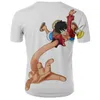 Nowe letnie topy klasyczne anime T Shirt Mężczyźni/kobiety One Piece Roronoa Zoro 3D Print T-shirty Casual Harajuku w stylu Tshirt Streetwear