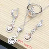 Set di gioielli in argento 925 da donna Set di collane con anello ridimensionabile, orecchini lunghi, champagne Toapz, regalo per lei Dropshipping