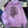 Dragon Harajuku Vintage Imprimer Sweat-shirt Femmes Sweats à capuche Mignon Hip Hop Kawaii Harajuku surdimensionné Streetwear Lâche Vêtements décontractés 210728