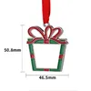 2021 Creative Thermal Transfer Blank Metal DIY Juldekorationer Indoor Pendant Xmas Ornaments