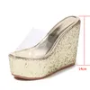 Kvinnor Outer Skor Basic Wedge Slippers Flip-Flop Sandals Ladies Platform High Heels