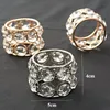 Napkin Rings Gold Crystal Clasp Tablewear Ring Wedding Christmas Party Banquet Home Dinner Serviette Holder 6Piece/ LOT