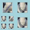 Beaded Necklaces & Pendants Jewelry Double Strands 12-1M South Sea Sier Grey Baroque Pearl Necklace 17Inch 18Inch 14K Gold Clasp Drop Delive