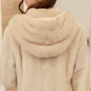 Women's Fur Women's & Faux 2022 Women Natural Mink Jacket Long Style With Sashes Elegant Lady High Quality Winter Coat CRJ013