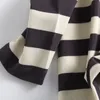 Women's High Quality Striped Print Tops Sweatshirts Oversize Long Sleeve O Neck Loose Pullovers Female T-shirt