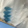 Lâmpadas pendentes de vidro azul Nórdicas decoração de arte longa soprada pendurada lustre moderno grande loja de lâmpadas de fábrica de 180 cm