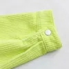 Women's Blouses & Shirts 2022 Spring Autumn Fluorescent Green Shirt Fashion Oversized Corduroy Full Pocket Loose Blouse High Street Dazzling