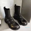Botas Zapatos Tacón Diseñador De Lujo Punta Redonda Goma Moda Tobillo Señoras Pu Sólido Básico Tejido Elástico