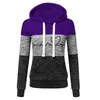 Kvinnors tröjor Autumn Winter Hoodies långärmad lapptäcke huva pullover casual toppar o-hals tröja kvinnliga outwear s-4xl y0820