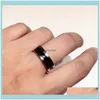 Band Rings Jewelry Fashion Titanium Steel Love Sier Rose Gold Lovers White Black Ceramic Couple Ring For Gift Drop Delivery 2021 Hyv8N