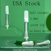 USA Stock Full Ceramic Cartridge 1.0ml Lead Free Atomizer Empty Disposable Vape Pen 2.0mm Thick Oil Tank Quality Promised 510 Thread Carts