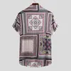 2020 sommar vintage etnisk stil män skjorta lös utskriftsknapp hög kvalitet kortärmad semester strand hawaiian tröjor camisa t200622