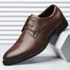 PU Läderskor för män Bröllop Formella Oxford Mens Round Toe Dress Shoes