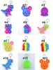 Fidget Toy Joyería sensorial llaveros Push Bubble poppers Dibujos animados simples juguetes de hoyuelos llavero para aliviar el estrés