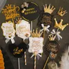 Other Festive & Party Supplies Prince Princess Crown Happy Birthday Cake Topper Decor Baking328l