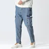 Firmranch / Matita blu lavata da donna per jeans da tasca cargo casual da uomo Homme Loose Play boy Jean Large 4XL