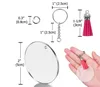 20 pçs / lote Acrílico Keychain Blanks Transparente Redondo Clear Discos Círculos Círculos Chaveiro Chaveiro Anéis com Tassel de Couro Pingente para DIY e Crafts Atacado