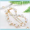 Hair Jewelryhair Clips & Barrettes Korea Imitiation Pearl For Women Geometric Heart Round Shape Hairpin Simple Aessories Jewelry Drop Delive