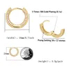 Gold Plated Copper Zircon Hoop Earrings Men Women Hip Hop Jewelry Iced Out Stud Earings Bling Diamond Earring For Gift 981