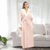 Handduk Coral Fleece Badk Kimono Lovers Bath Robe Kvinna Dressing Gown Male Nightclothes Homewear