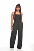 Womens Jumpsuits Rompers Designer Sexy Off Shoulder Crop Top Slanke Bodycon Vrouwelijke Zomer Mouwloze Lange Broek PlayBroad Poot Jumpsuit