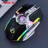 RGB Wireless Gaming Gamer Mysz Komputerowy Silent Achargable USB Couse 7 Keys LED Backlit Mics PC Laptop Gra