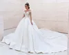 Luxus Perlen Prinzessin Brautkleid Schatz Sheer Weg Von Der Schulter Kristall Applikationen Satin Ballkleid Braut Vestido De Noiva