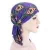 Nya tryckta kvinnor Inner Hijabs Cap Muslim Head Scarf Turban Elastic Pre-Tied Headwear Bandanas Wrap Under Hijab Caps