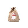 Linen Christmas Drawstring Gift Bag Jewelry Sacos Mix Color