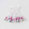 DB13641 Dave Bella Summer Baby Girl's Cute Floral Printジッパードレス子供ファッションパーティードレスキッズ幼児ロリータ服Q0716