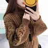 Turtleneck sweater women's pullover fall/winter style Korean loose base knitted woolen thick Computer 210416