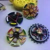 Novo brinquedo de descompressão dois espaços Fidget Gyro Windmill Series Dupla rolamento de dedo gyro top handspinner com caixa