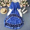 Neploe Indie Folk Women Ladies Flower Print Dress Fashion V Neck Short Sleeve Girl Vestidos Elegant Summer Boho Dresses 210423