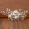 Cor de prata pérola strass casamento cabelo pentes de cabelo acessórios para mulheres acessórios ornamentos de cabelo jóias headpiece nupcial