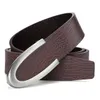 Men belt leather fashion personality young business leisure cowhide belt middle-aged smooth buckle A2303