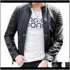 Mens Faux Wholesale Motorcycle Leather Male Casual Stand Collar Fashion Bomber Jacket Jaqueta De Couro Masculino Outwear Hqc5R Nnca7